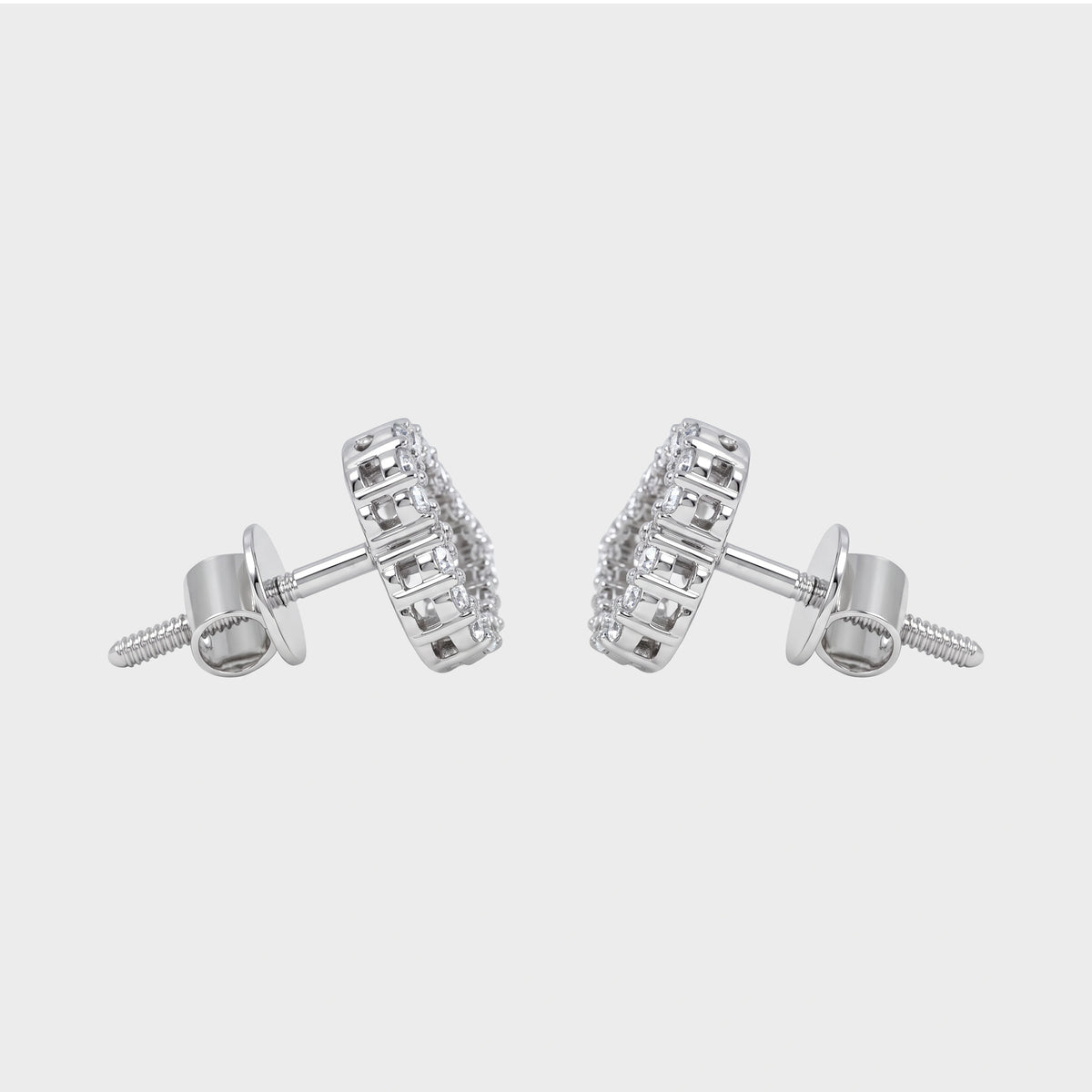 Open Heart Natural Round Diamond Stud Earring