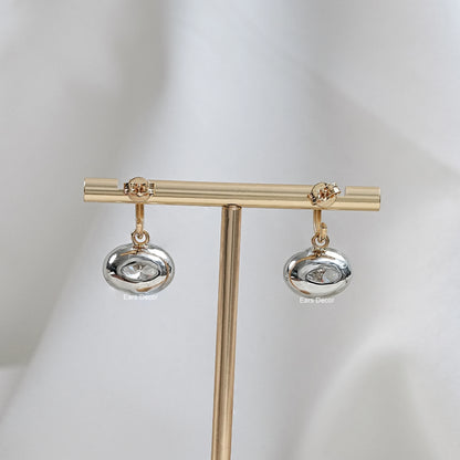 East West Oval Cut Lab Diamond Drop Earrings