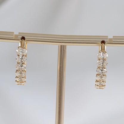 Oval Lab Diamond Huggie Hoop Earrings