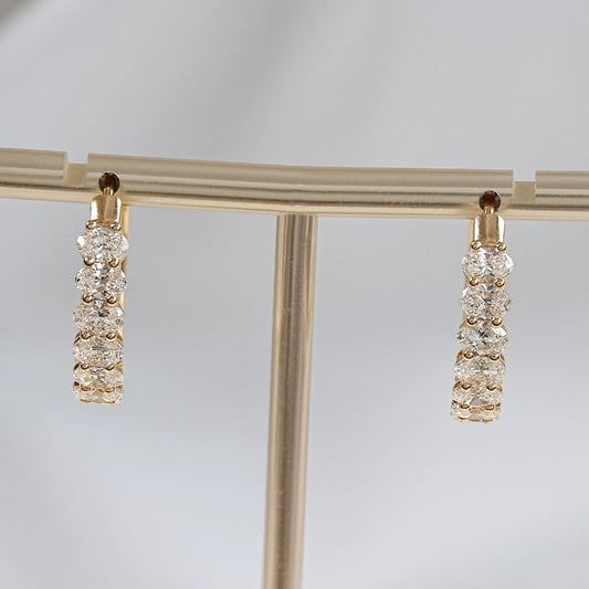 Oval Lab Diamond Huggie Hoop Earrings