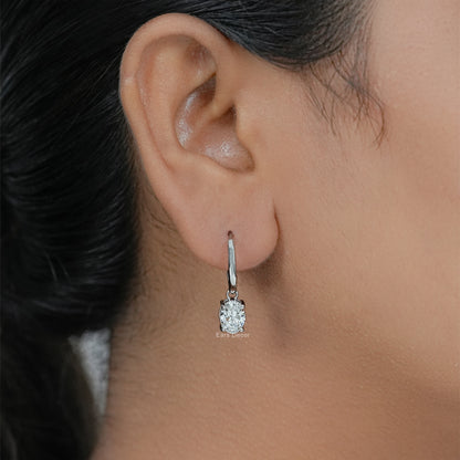 Lab Diamond Oval Dangle Earrings