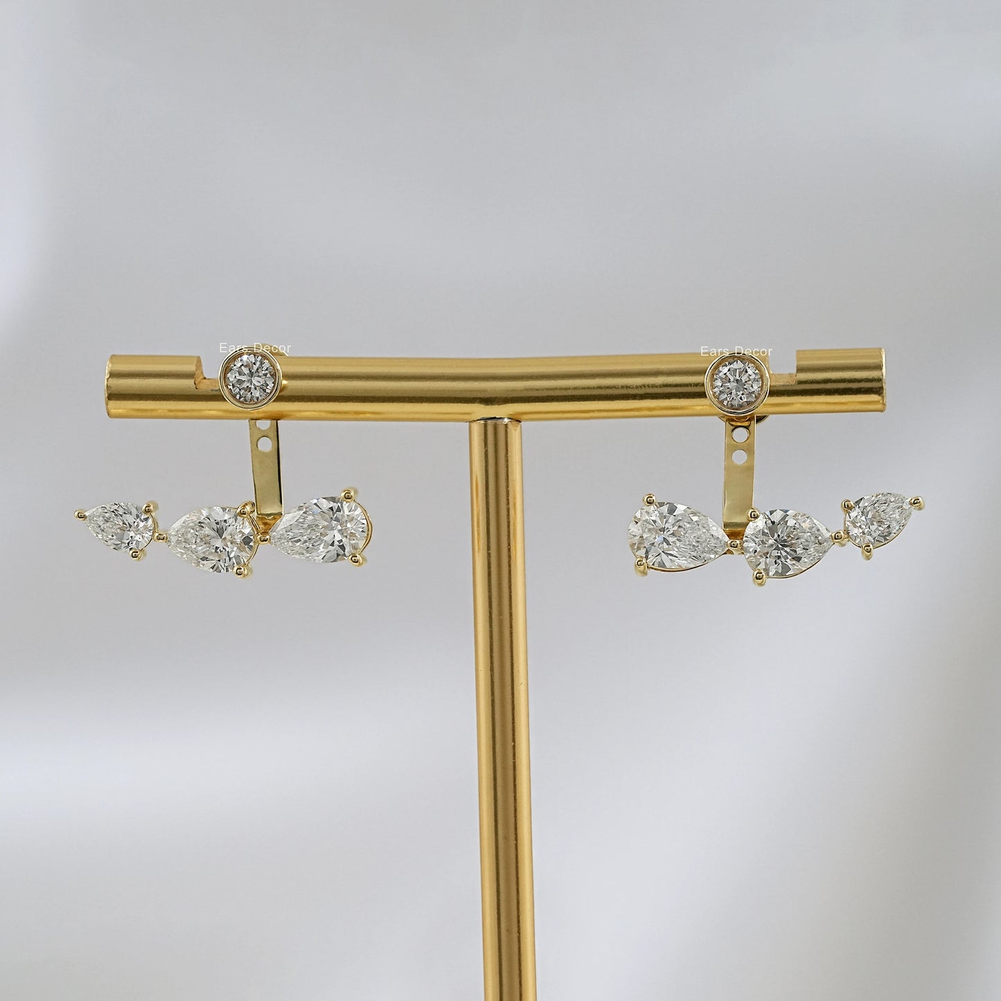 Pear Cut Diamond Ear Jacket Earring