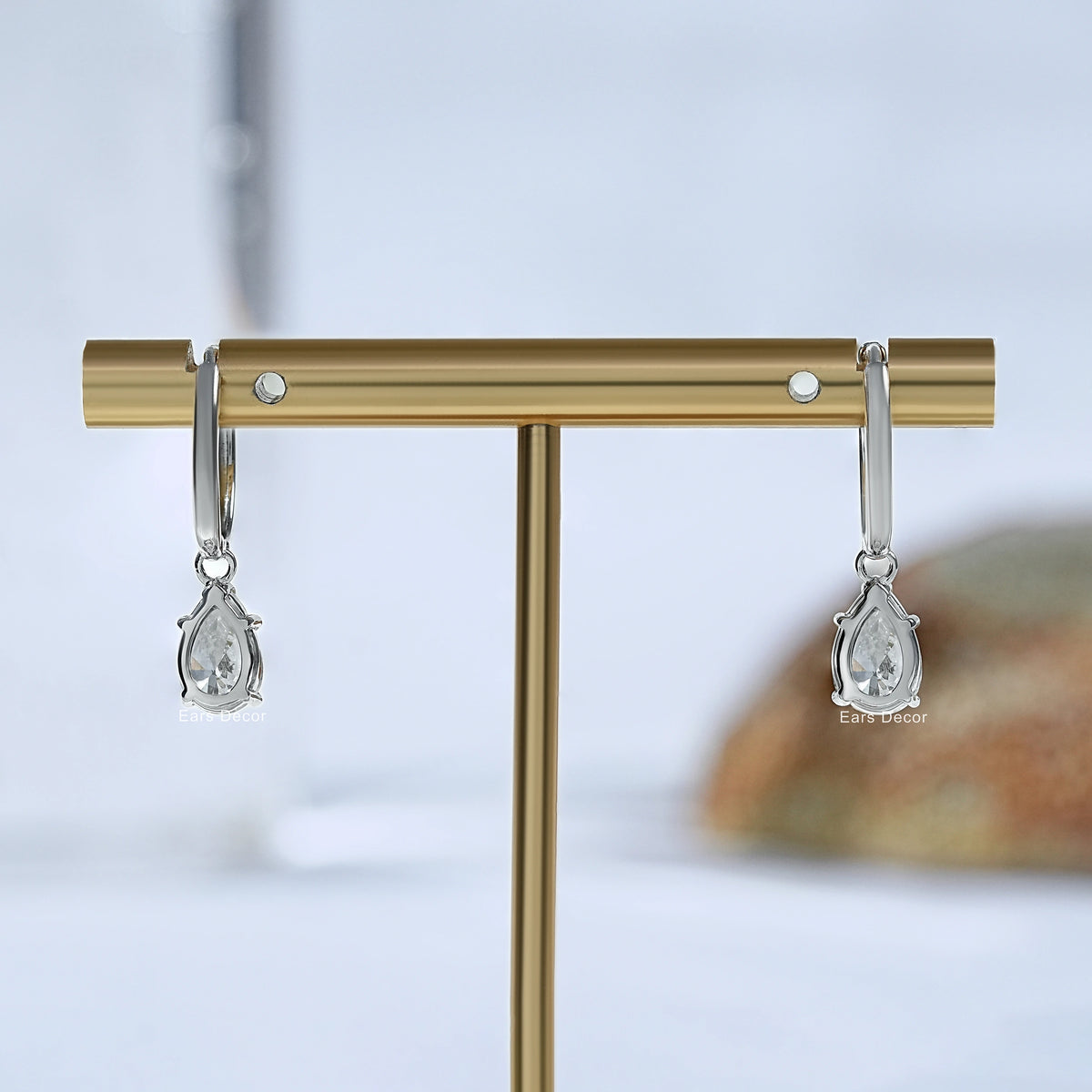 Pear Dangle Lab Diamond Earrings