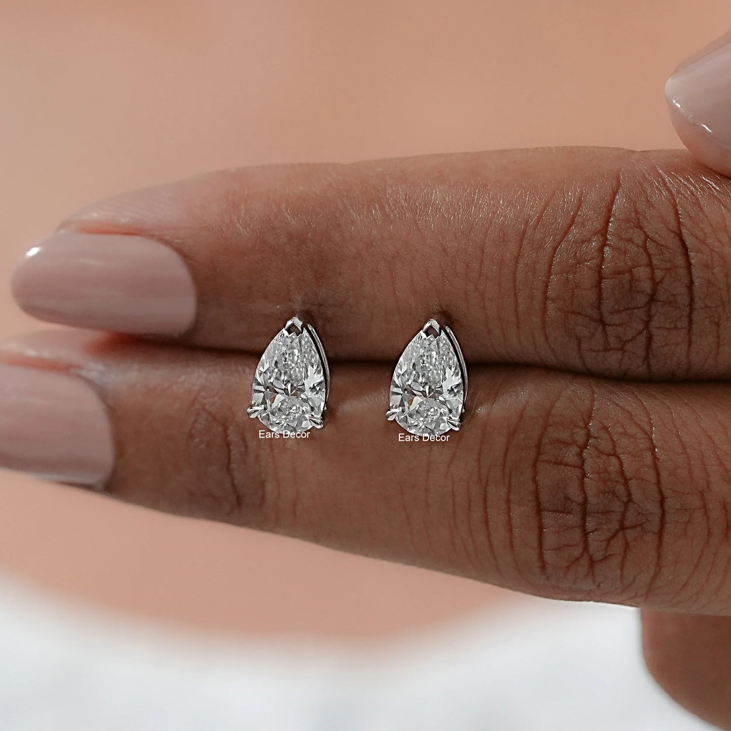 2.00 TCW Pear Cut Lab Grown Diamond Stud Earrings
