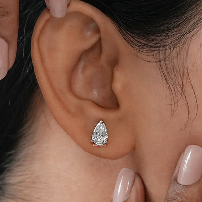 2.00 TCW Pear Cut Lab Grown Diamond Stud Earrings