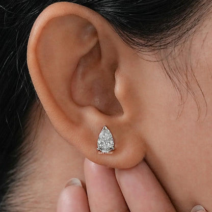 2.00 TCW Pear Shape Natural Diamond Studs