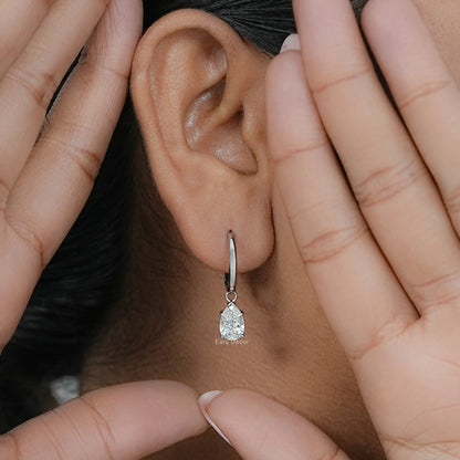 Pear Dangle Lab Diamond Earrings