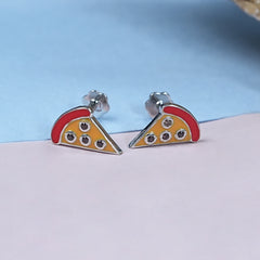 Pizza Slice Gemstone Stud Earrings
