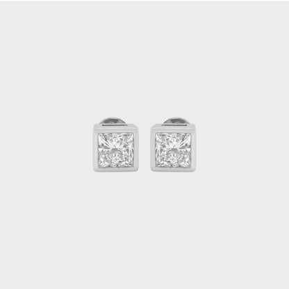 Princess Cut Lab Grown Diamond Stud