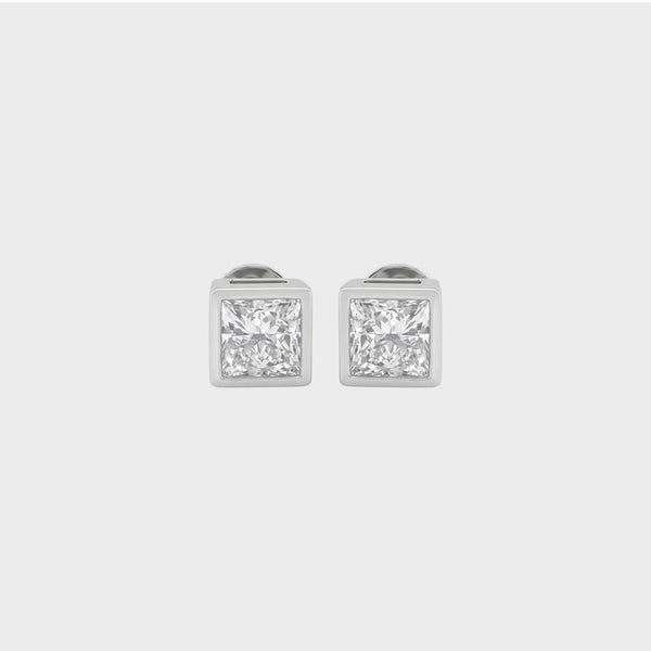 Princess Cut Lab Grown Diamond Stud