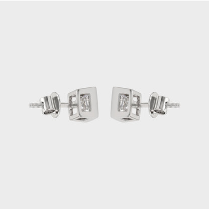 Princess Cut Lab Grown Diamond Stud