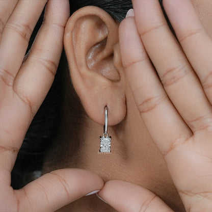 Lab Radiant Diamond Dangle Earrings