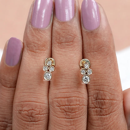 Round Shape Lab Diamond Minimalist Stud Earrings