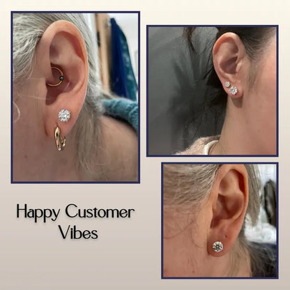 Round Cut Lab Grown Diamond Solitaire Stud Earrings