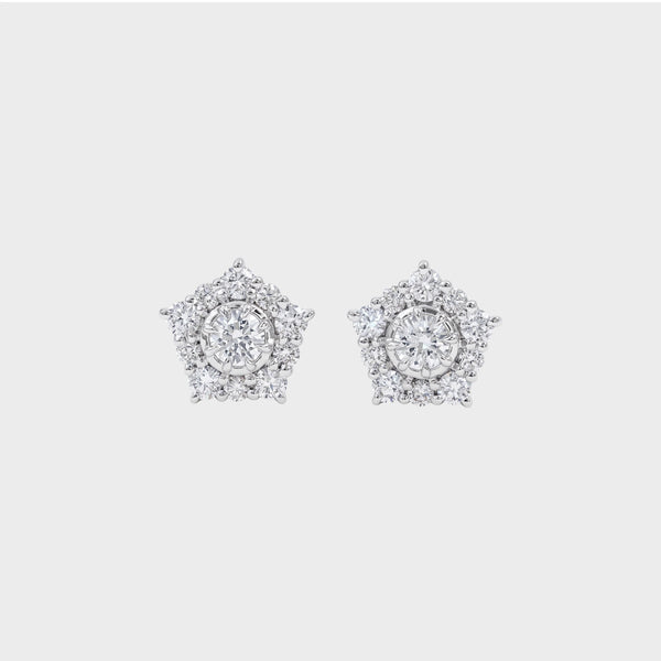 Round Cut Lab Diamond Minimalist Stud Earrings