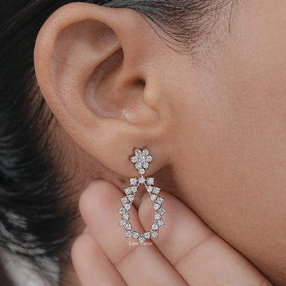 Open Pear Shape Drop Dangle Earrings