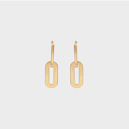 Round Diamond Hoop Link Earrings