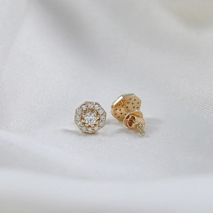 Brilliant Cut Round Lab Diamond Halo Stud Earrings