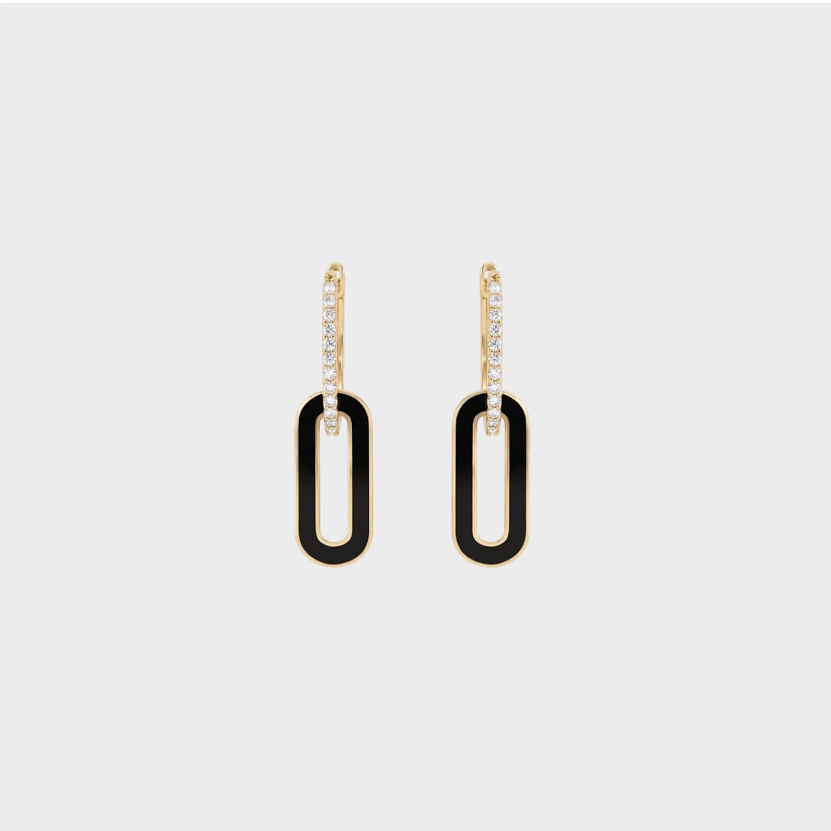 Natural Round Cut Diamond Hoop Link Earrings