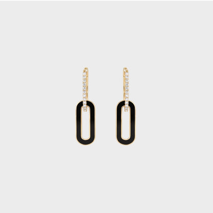 Natural Round Cut Diamond Hoop Link Earrings