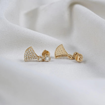 Round Lab Diamond Pave Set Drop Earrings