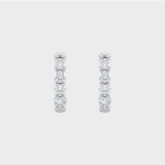 Stunning Round Shape Natural Diamond Tiny Hoops