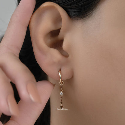 Starburst Hoop Charm Earrings