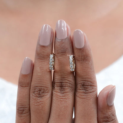 Five Stone Round Lab Diamond Hoop Earring