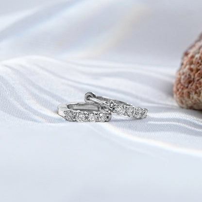 Stunning Round Shape Natural Diamond Tiny Hoops