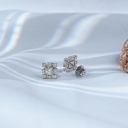 Round Cut Natural Diamond Dainty Earrings