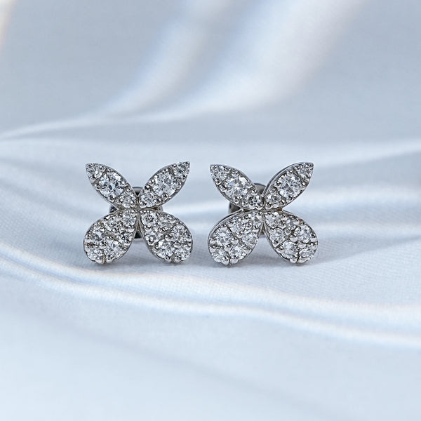Pave Set Butterfly Lab Diamond Earrings