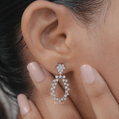 Open Pear Shape Drop Dangle Earrings
