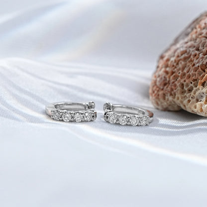 Stunning Round Shape Natural Diamond Tiny Hoops