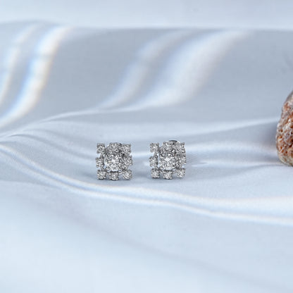Round Cut Natural Diamond Dainty Earrings