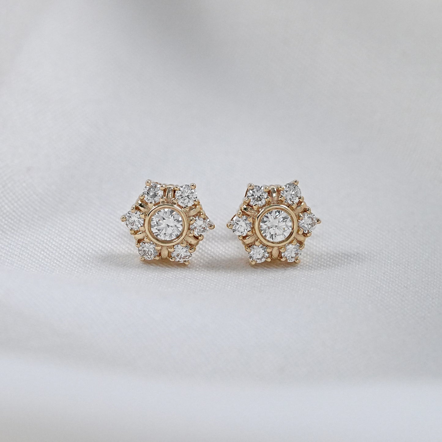 Round Cut lab Grown Diamond Dainty Stud Earrings