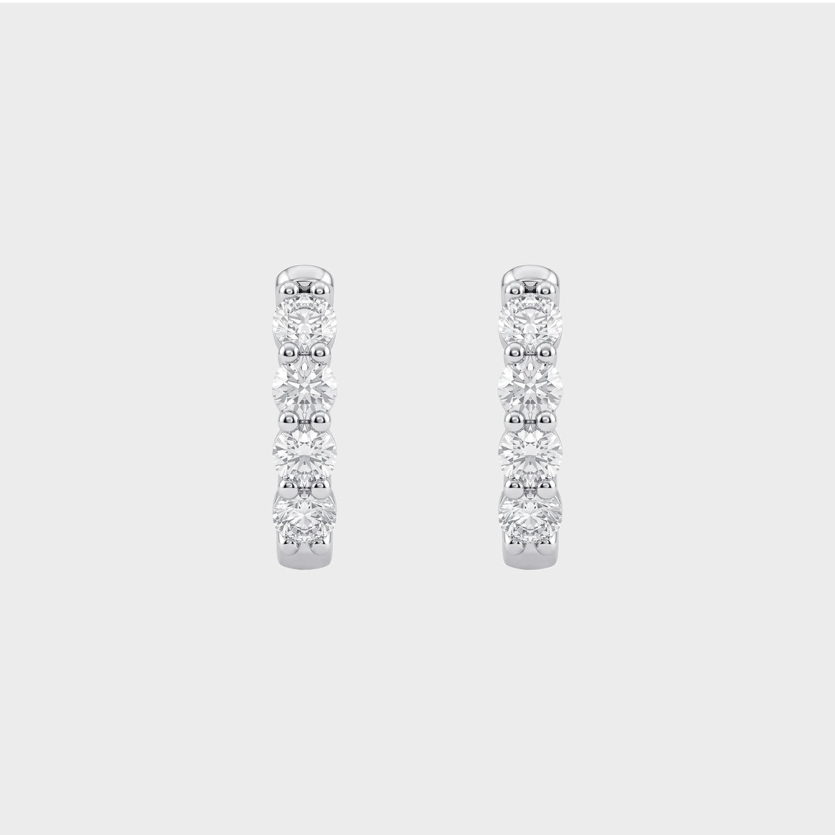Round Cut Lab Diamond Dainty Hoop Earrings