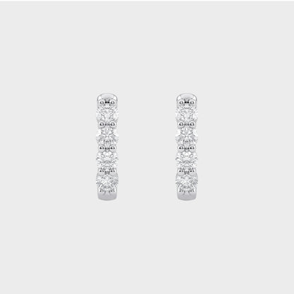 Round Cut Lab Diamond Dainty Hoop Earrings