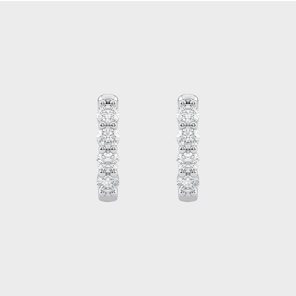Round Cut Lab Diamond Dainty Hoop Earrings