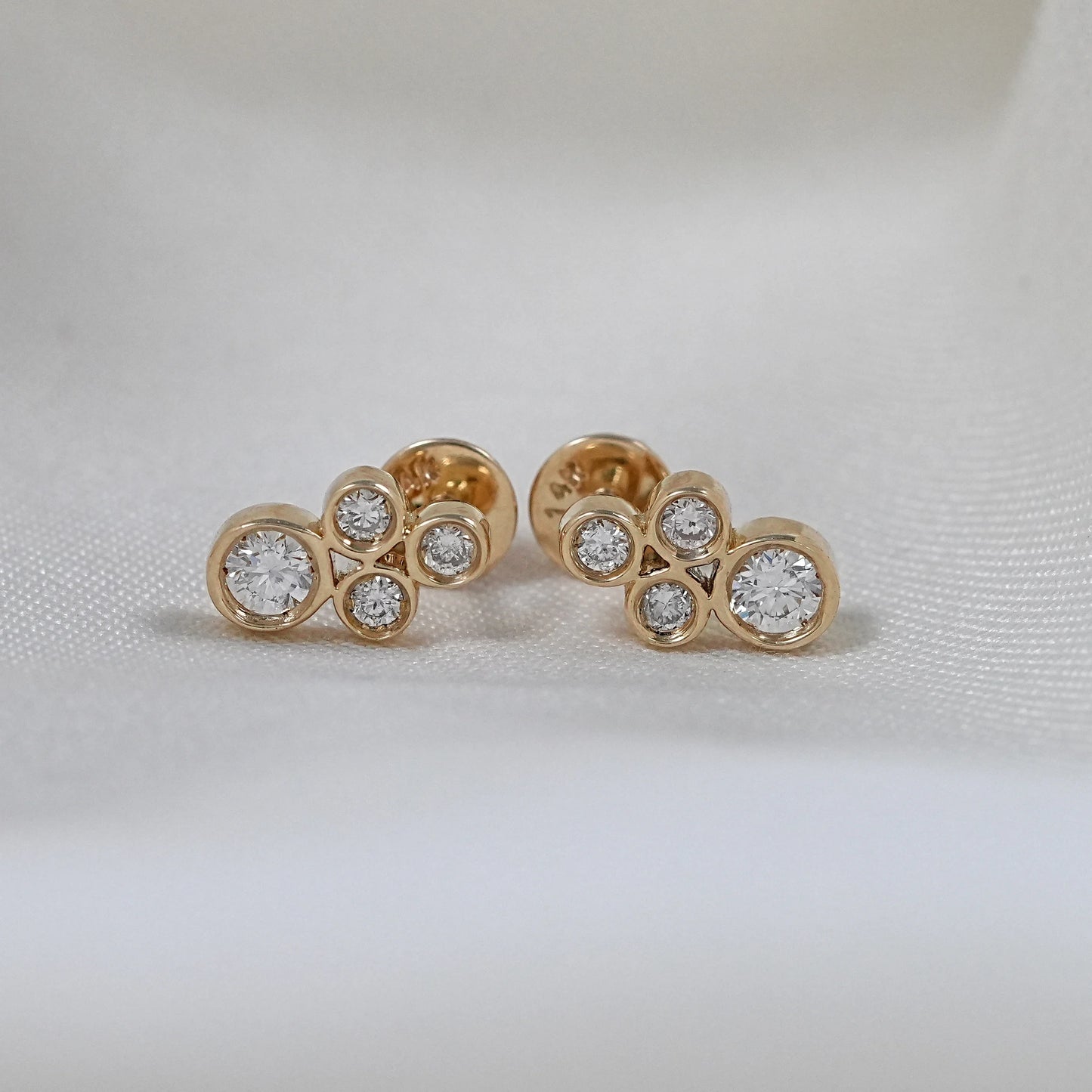 Round Shape Lab Diamond Minimalist Stud Earrings