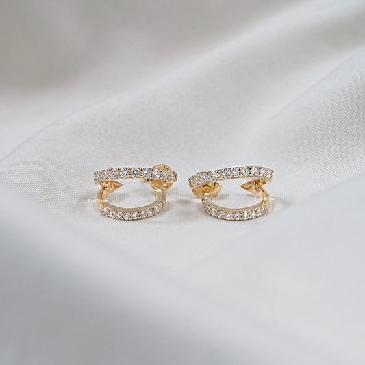 Round Cut Moissanite Diamond Hoop Earrings