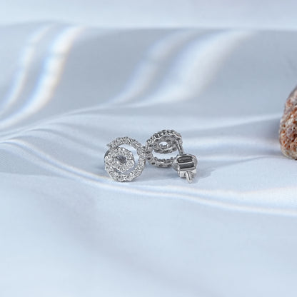 Round Cut Lab Grown Diamond Spiral Earrings