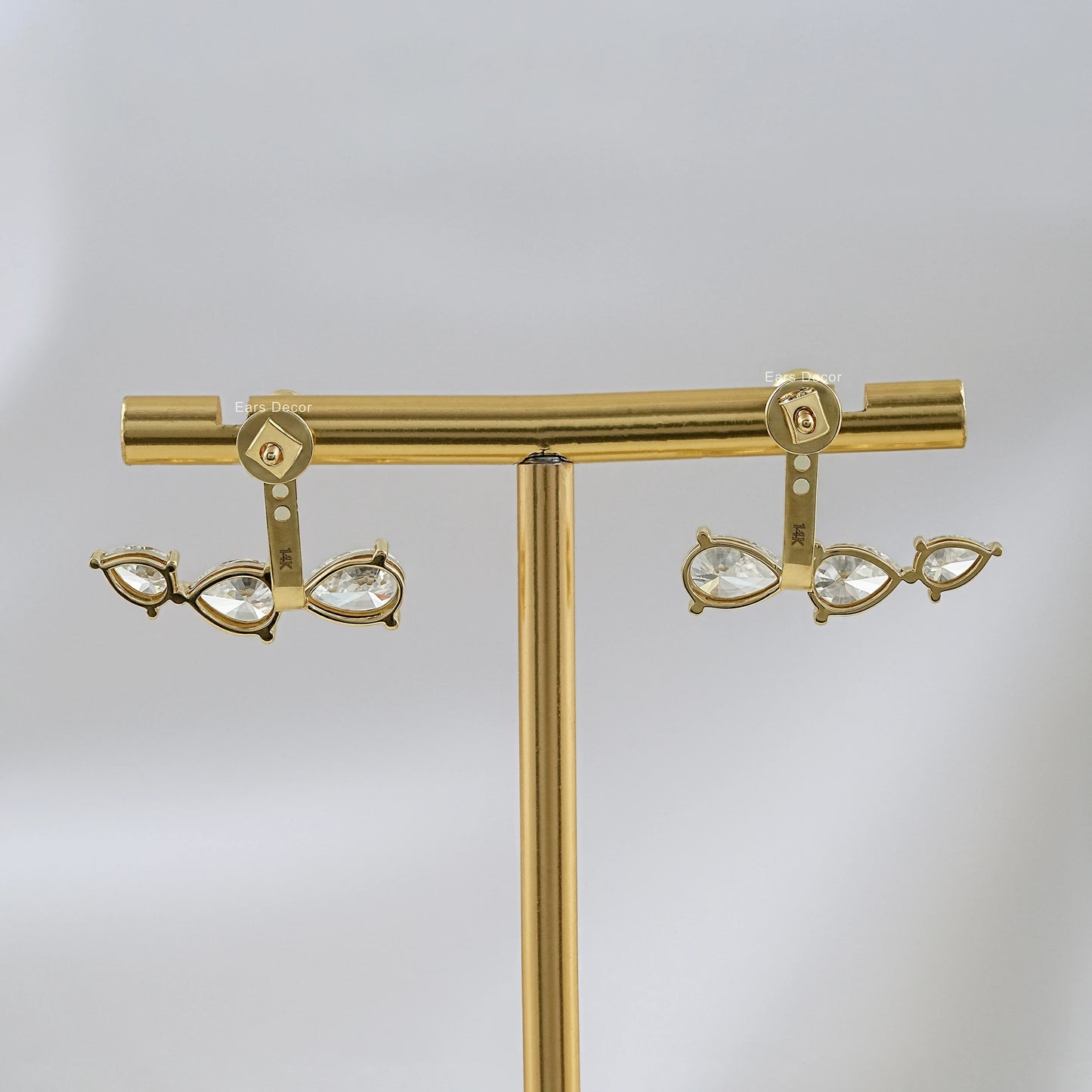 Pear Cut Diamond Ear Jacket Earring