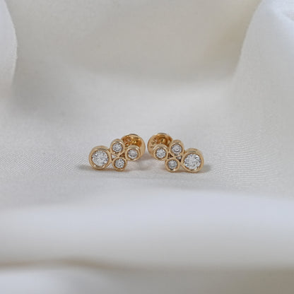 Bezel Set Round Cut Natural Diamond Tiny Stud