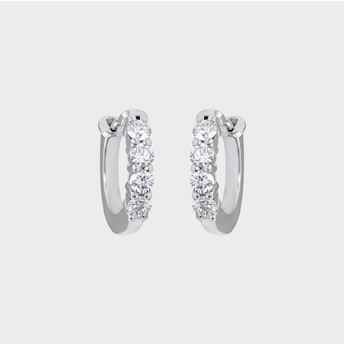 Round Cut Lab Diamond Dainty Hoop Earrings