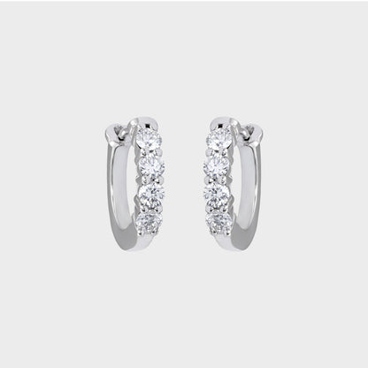 Round Cut Lab Diamond Dainty Hoop Earrings