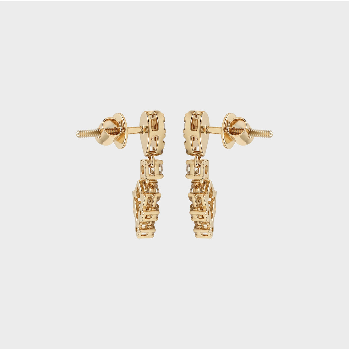 Round Cut Lab Grown Diamond Cluster Drop Earrings