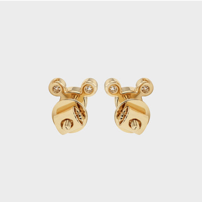 Earth Mined Round Diamond Micky Mouse Stud Earrings
