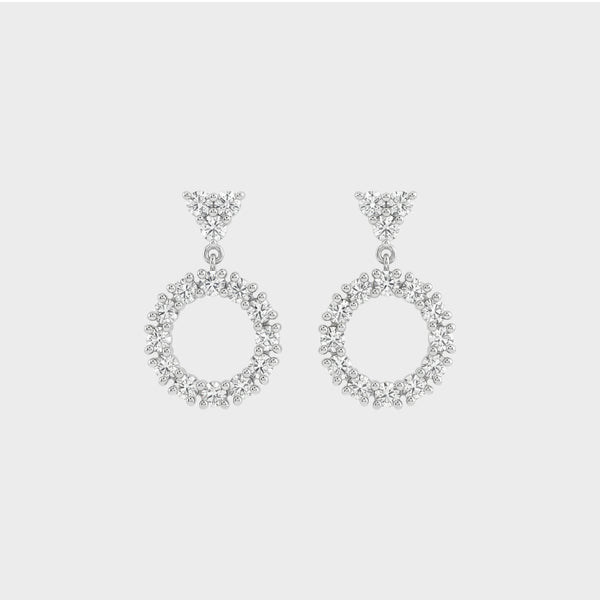 Round Lab Diamond Open Circle Stud Earrings