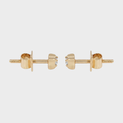 2.10 MM Round Diamond Solitaire Stud Earrings