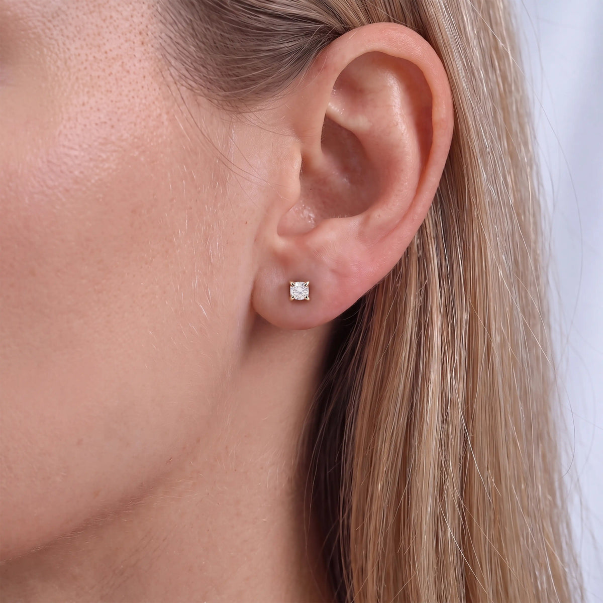 2.10 MM Round Cut Lab Diamond Solitaire Stud Earrings